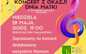 Plakat z napisem - koncert z okazji Dni Matki 